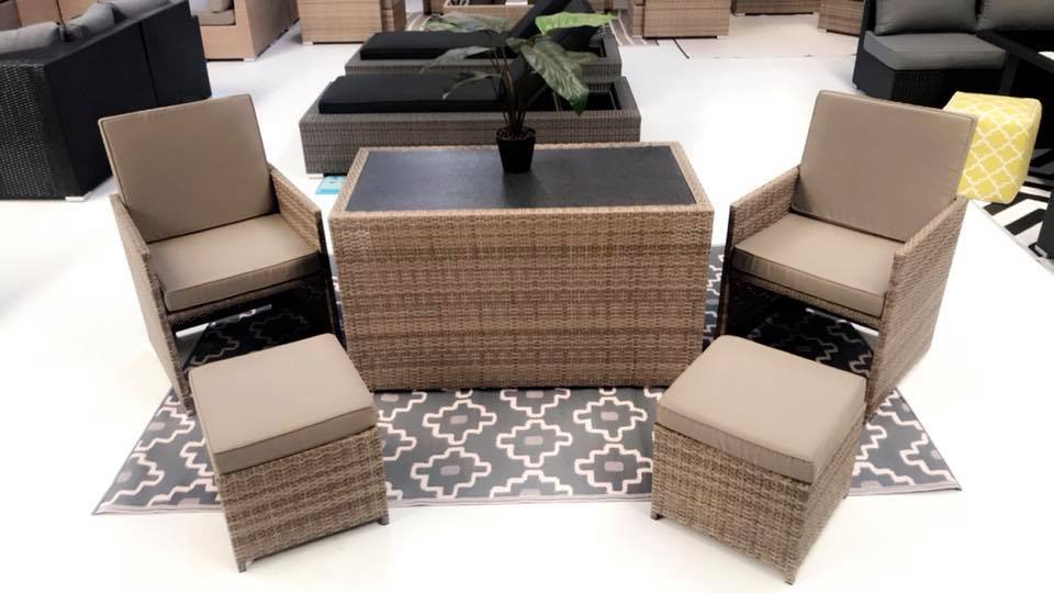 5pc SIROCCO Outdoor Rattan Cube Fold Away Dining Set - Razzino Furniture