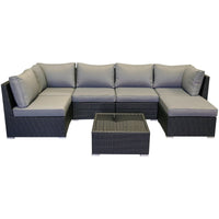 7pc SIESTA Outdoor Multi Way Rattan Modular Lounge Set - Razzino Furniture