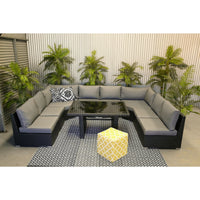 8pc XL AMALFI Outdoor Multi Way U Modular Lounge - Razzino Furniture