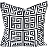 Greek Key Reverse Black & White Stripe Outdoor Cushion - Razzino Furniture