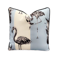 Baby Blue Flamingo - reverse stripe - Outdoor Cushion