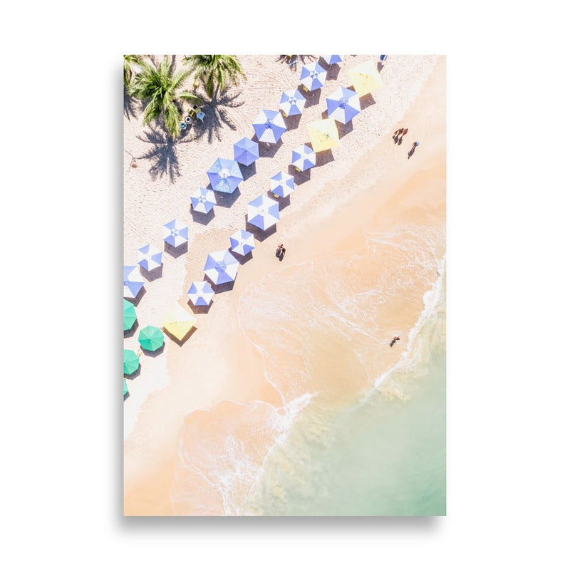 Bahia Beach Umbrellas Art Print Poster - Vertical