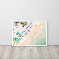 Bahia Beach Umbrellas Framed Art Print - Landscape