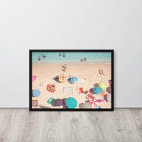 Beach Umbrellas Framed Art Print - Landscape