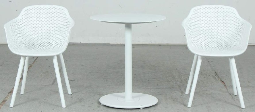 Bistro 3pc Table & Ace Chairs Set - White - Razzino Furniture