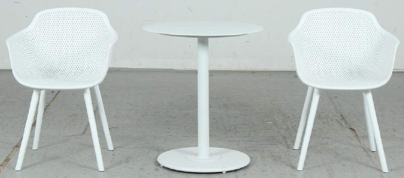 Bistro 3pc Table & Ace Chairs Set - White - Razzino Furniture