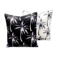 Black & White Palm - reverse print - Outdoor Cushion