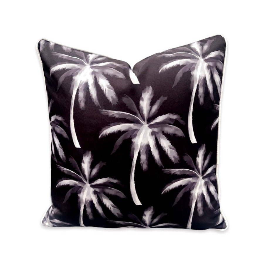 Black & White Palm - reverse print - Outdoor Cushion