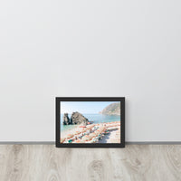 Cinque Terre Italian Beach Umbrellas Framed Art Print