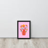 Colourful Poppy flower Vase Framed Art Print