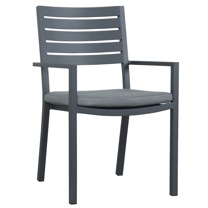 Como Aluminium Outdoor Dining Chair - Gunmetal - Razzino Furniture