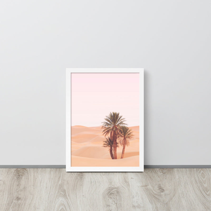 Desert Palm Sunset Framed Art Print