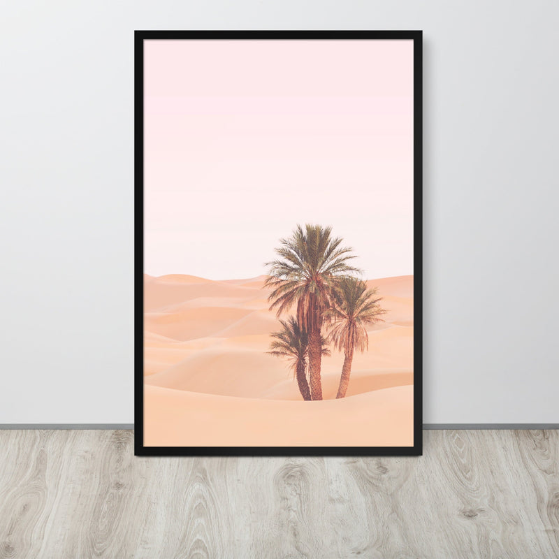 Desert Palm Sunset Framed Art Print