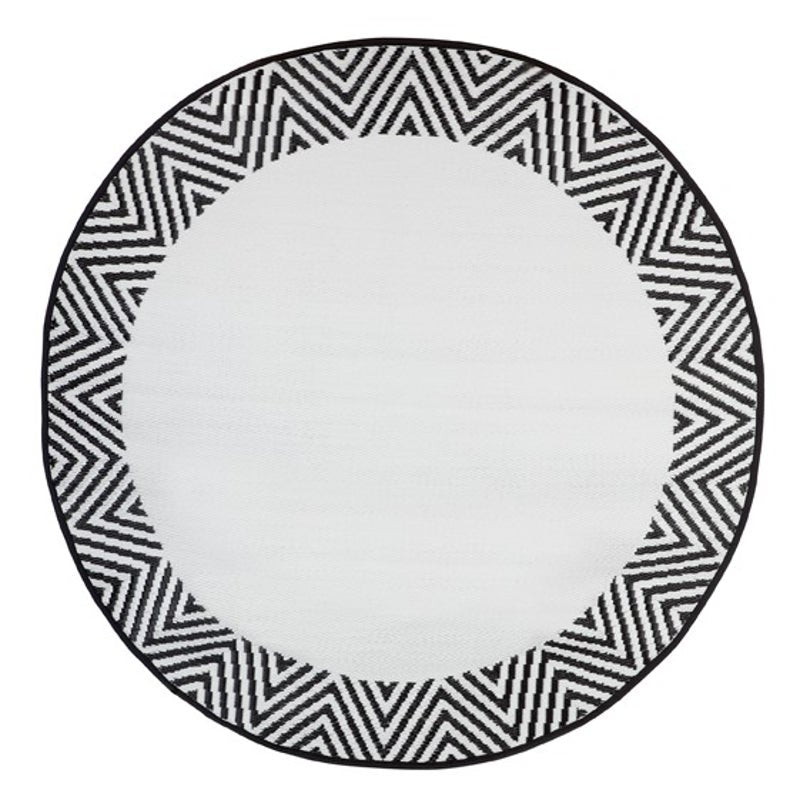 Eco Circle Outdoor Rug - Olympia Black & White