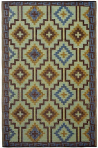 Eco Outdoor Rug - Mexicana - Blue & Brown - Razzino Furniture