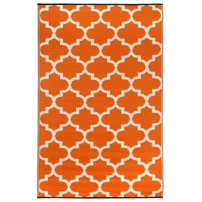 Eco Outdoor Rug - Quatrefoil - Orange Citrus - Razzino Furniture