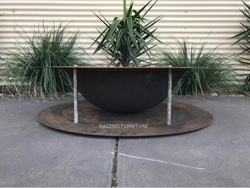 Industrial Double Rim Cast Iron Fire Pit Bowl 90cm - 120cm - Razzino Furniture