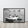 Italian Ladies Eating Pasta Framed Art Print - Landscape