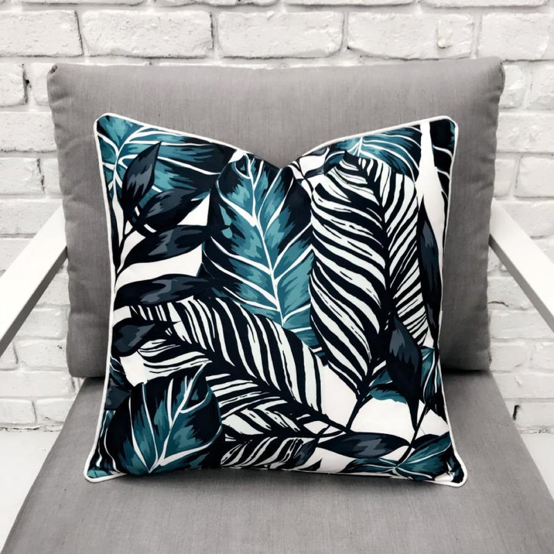 Leafy Greens Reverse Print Outdoor Cushion - Razzino Furniture