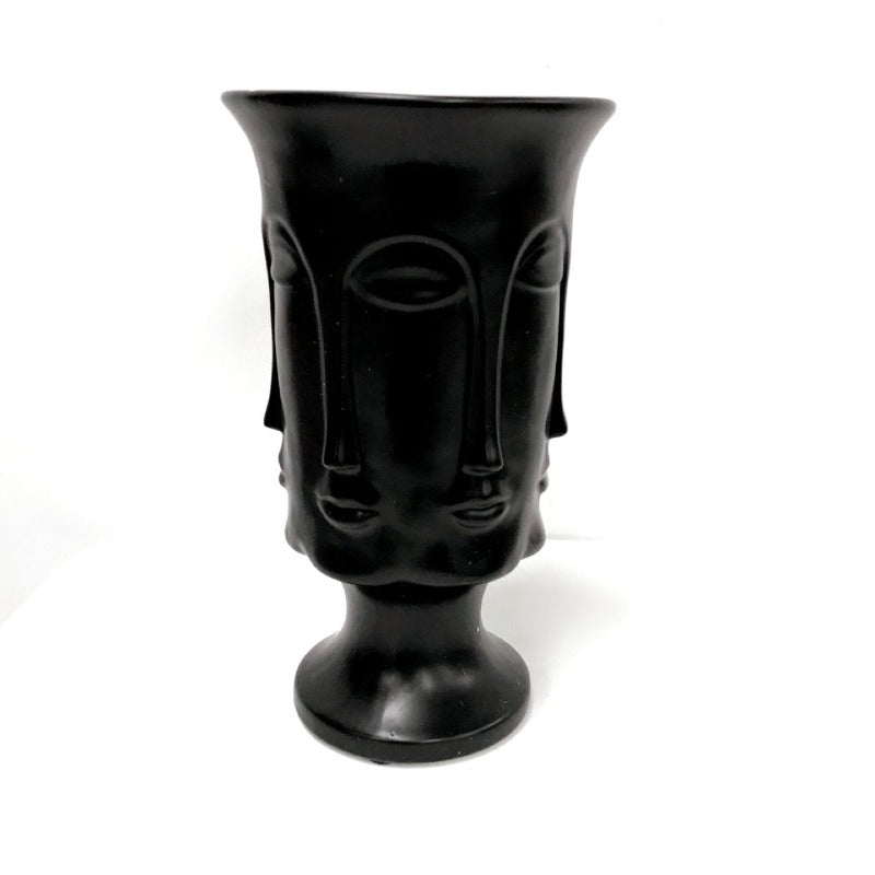 Multi Face Deluxe XL Ceramic Vase - Black - 25cm - Razzino Furniture