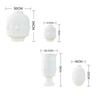 Multi Face Deluxe XL Ceramic Vase - White - 38cm - Razzino Furniture