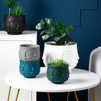 Multi Face Pot Planter - Black Sandy Texture - Razzino Furniture