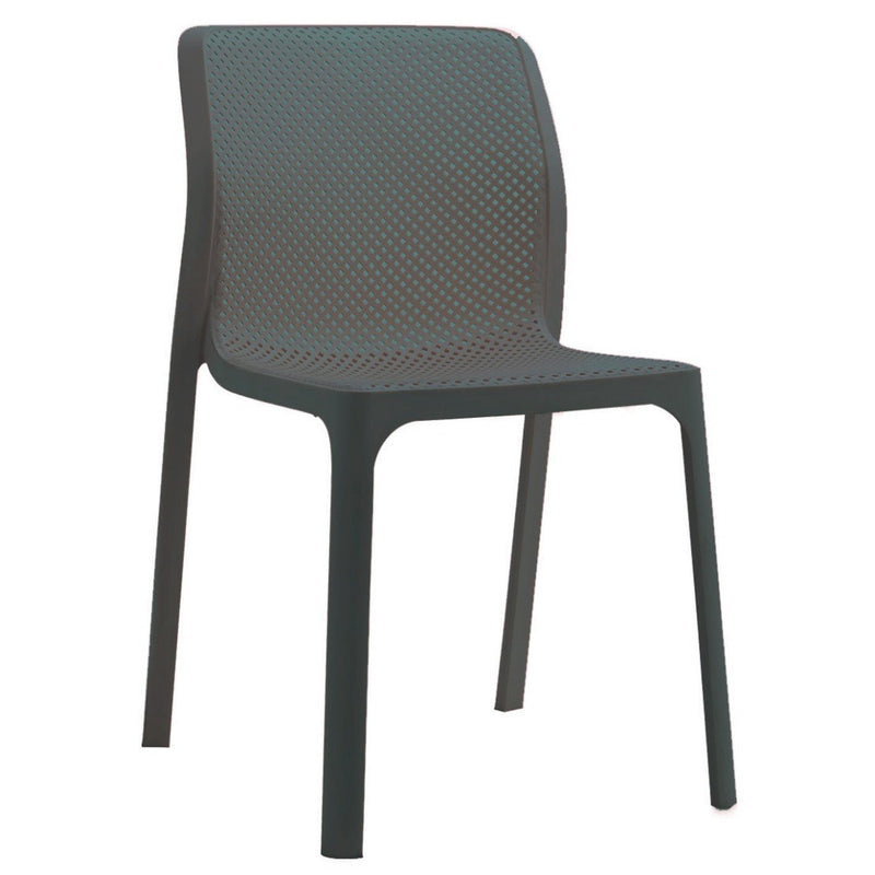 Net Armless PP Dining Chair - Gunmetal