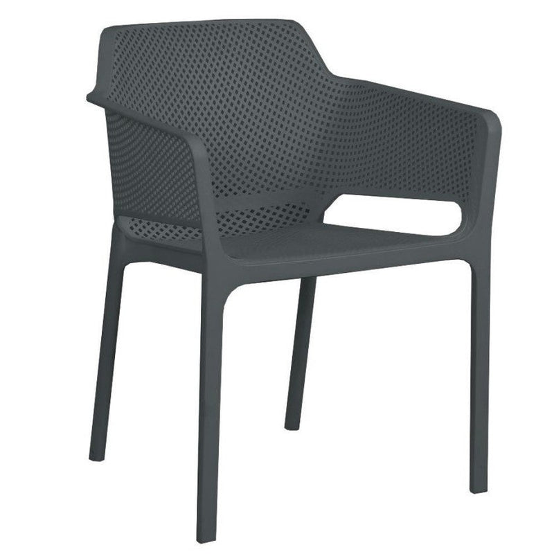 NET PP Outdoor Dining Chair - Gunmetal Grey - Razzino Furniture
