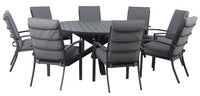 Oslo Aluminium Outdoor Round Dining SET - Gunmetal