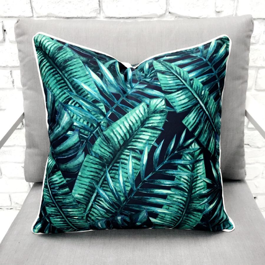 Palm Tree Reverse Tropical Print Outdoor Pillow Cushion – Razzino