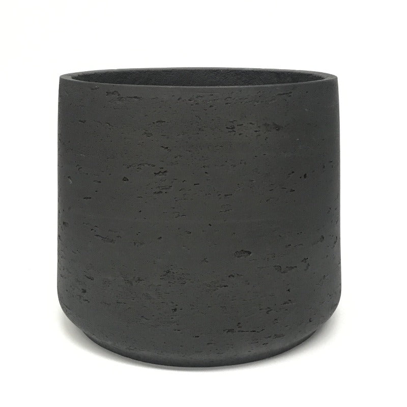 Raw Painted Concrete Pot - Black