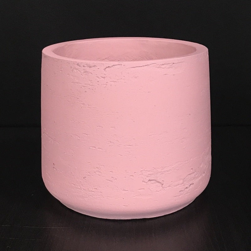 Raw Painted Concrete Pot - Pink