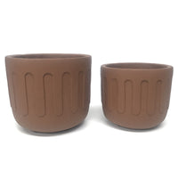 Sandy Concrete Drip Pot - Terracotta (Small or Medium) - Razzino Furniture