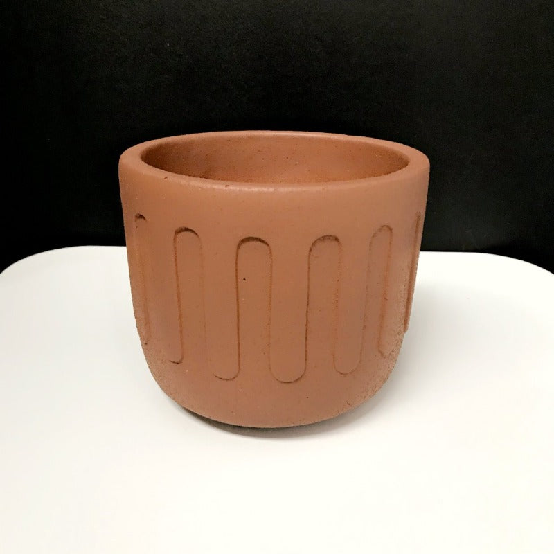 Sandy Concrete Drip Pot - Terracotta (Small or Medium) - Razzino Furniture