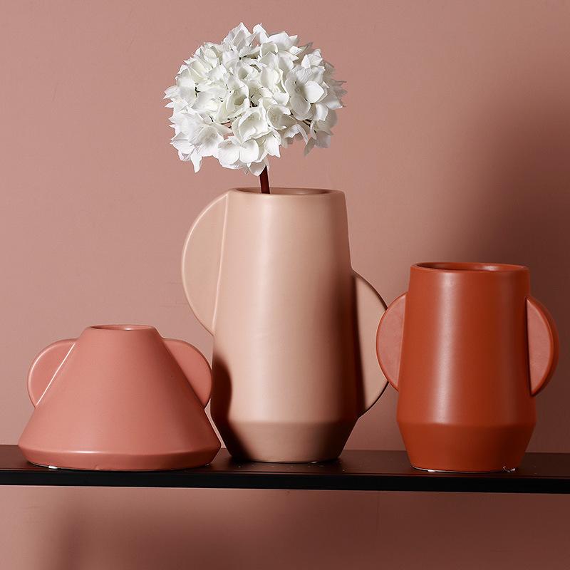 Short Winged Vase - Rusty Pink - 22cm - Razzino Furniture