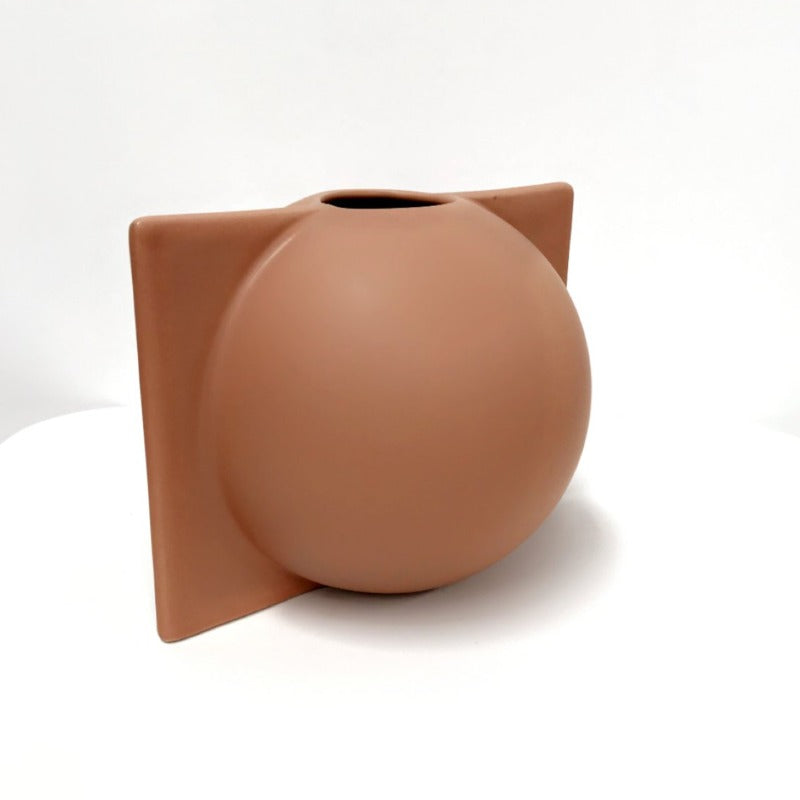 Sphere Vessel Vase - Sandy Tan - 15.5cm - Razzino Furniture