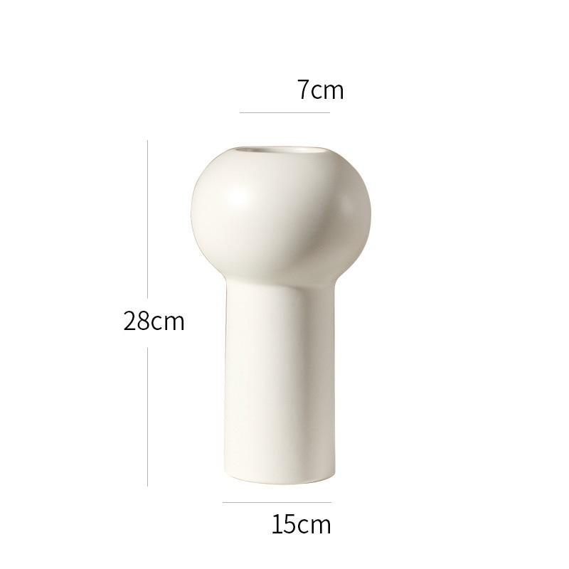 Tall Rounded Vase - White - 28cm - Razzino Furniture