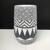 Tribal Black & White Hand Carved Tall Pot - Razzino Furniture