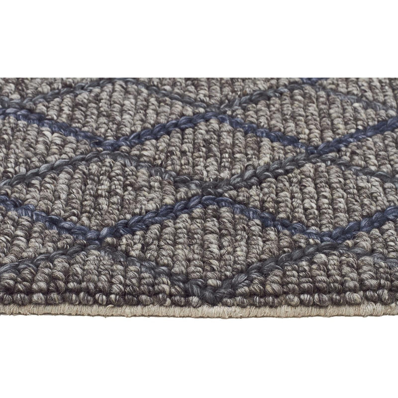 Urban Blue Chunky Knit 15mm Pile Wool Blend Rug - Razzino Furniture
