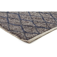 Urban Blue Chunky Knit 15mm Pile Wool Blend Rug - Razzino Furniture