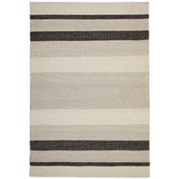 Urban Charcoal Stripe Cotton Wool Blend Rug - Razzino Furniture