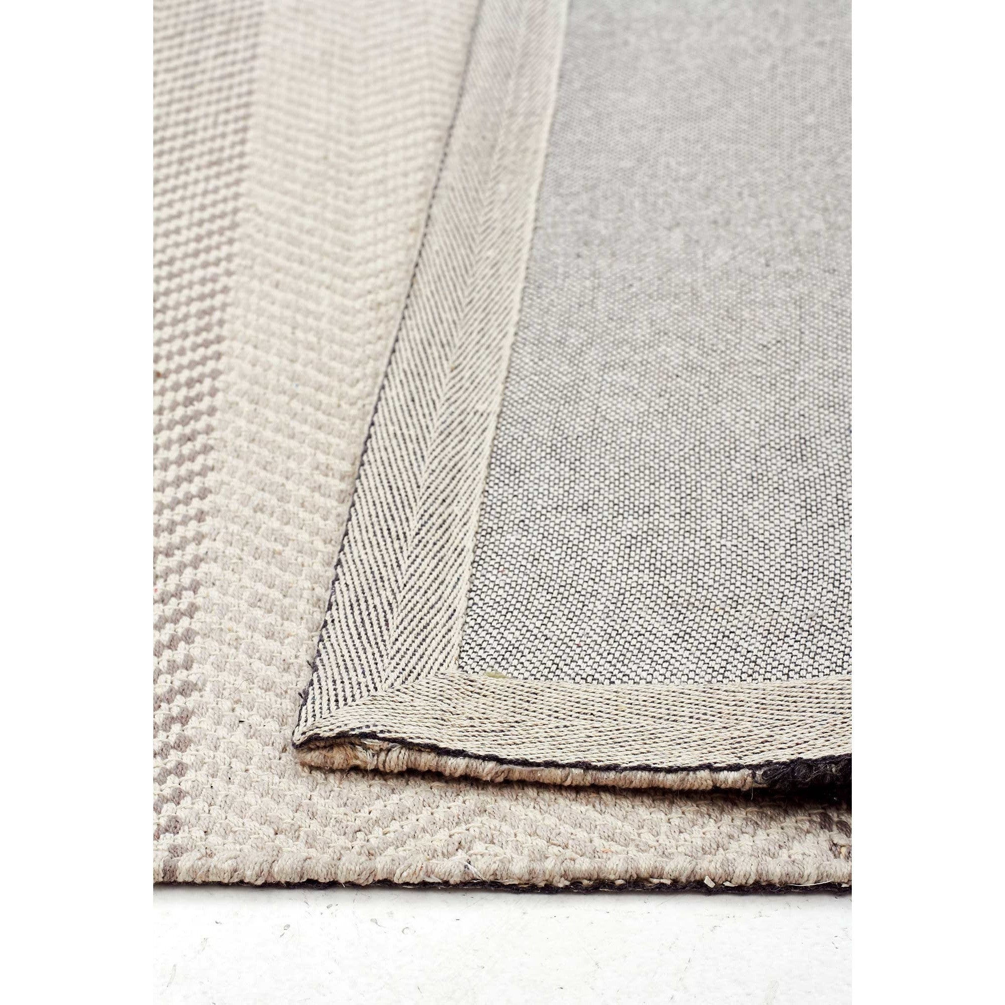 Urban Charcoal Stripe Cotton Wool Blend Rug - Razzino Furniture