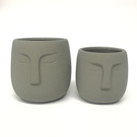 Warrior Face Pot - Sandy Sage (Small or Medium) - Razzino Furniture