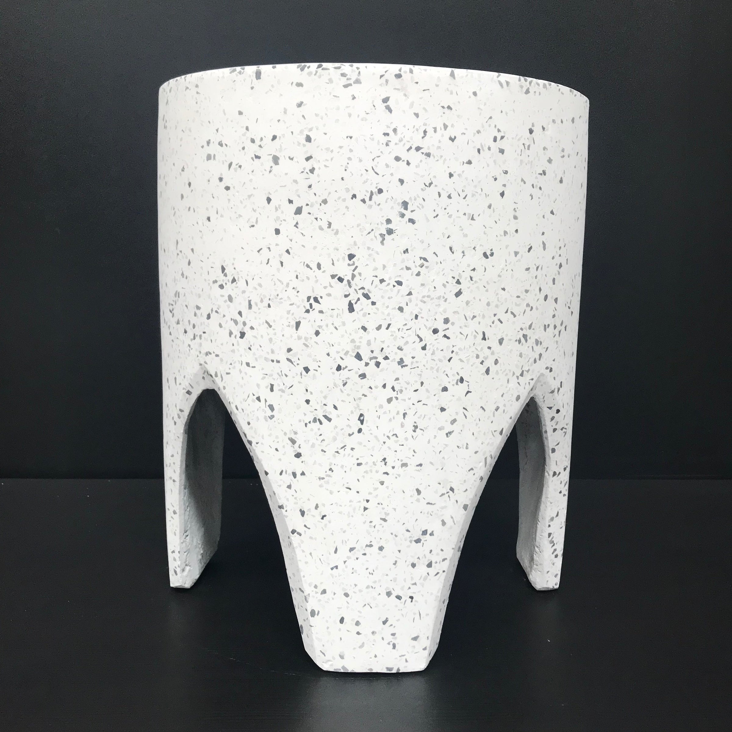 WHITE Terrazzo Concrete Tooth Stool - Side Table