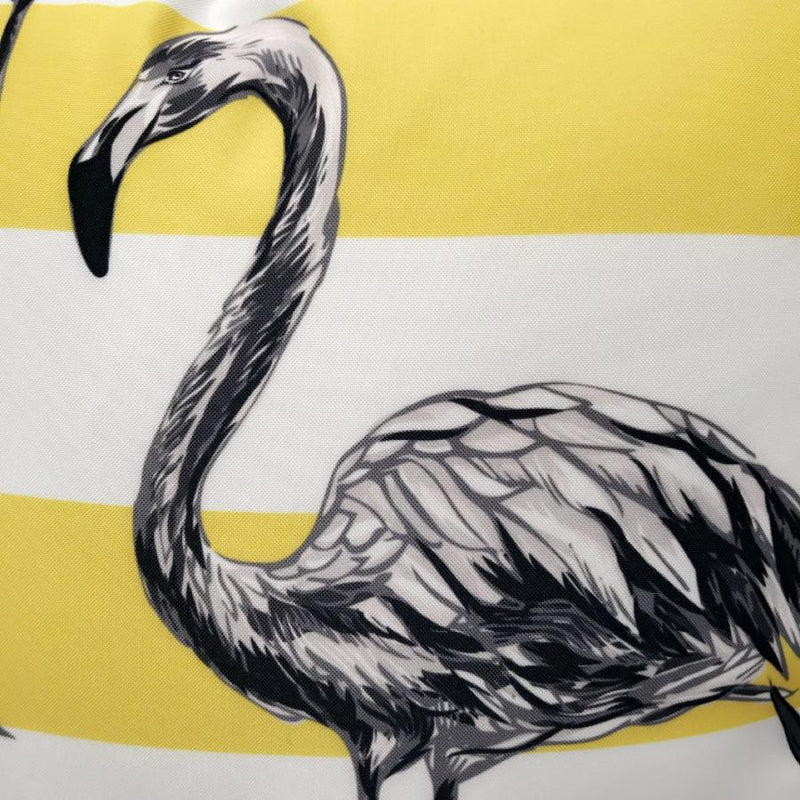 Yellow Flamingo Reverse Stripe Print Outdoor Cushion - Razzino Furniture